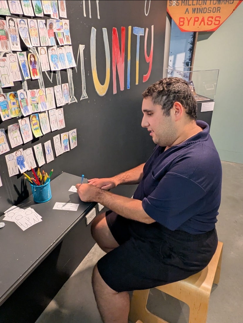 Participant taking part in a creative drawing activity