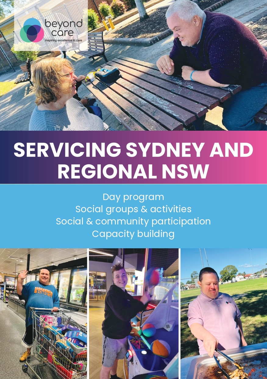 Beyond Care Central West flyer showing supported accommodation and services